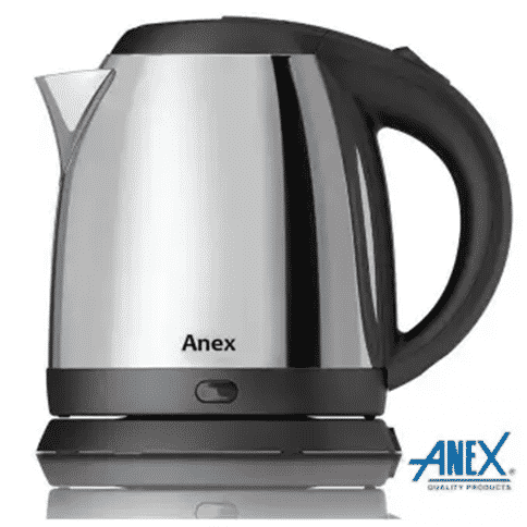 Anex Electric Kettle - Silver & Black 1800W 1.8 liters