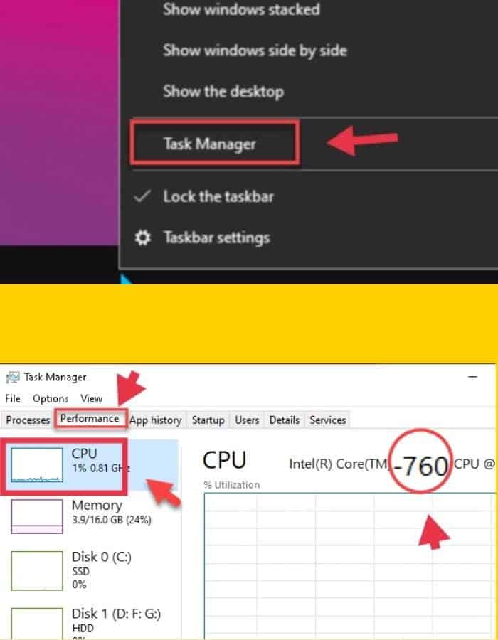 check generation of laptop through task manager