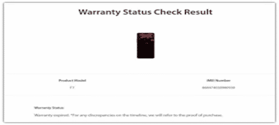 Oppo Mobile Warranty Result Status