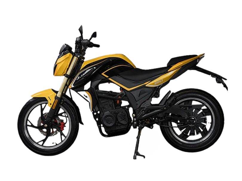 A yellow and black motorcycle

Description automatically generated