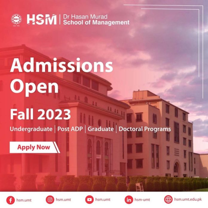 Admissions Open For Fall 2023 at Dr Hasan Murad School of Management