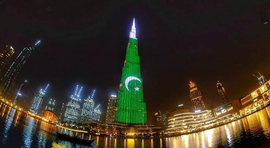 Burj Khalifa Lights Up to Mark 76th Pakistan Independence Day Startup