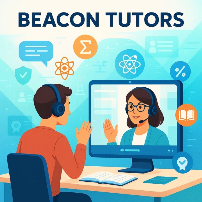 Illustration of online education growth featuring Beacon Tutors