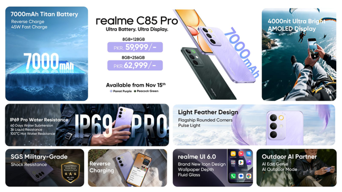 realme C85 Pro Officially Launched in Pakistan at a Grand Launch Event, Featuring a Massive 7000mAh Battery, Sunlight-Proof 4000nit Display, and IP69 Pro Toughness
