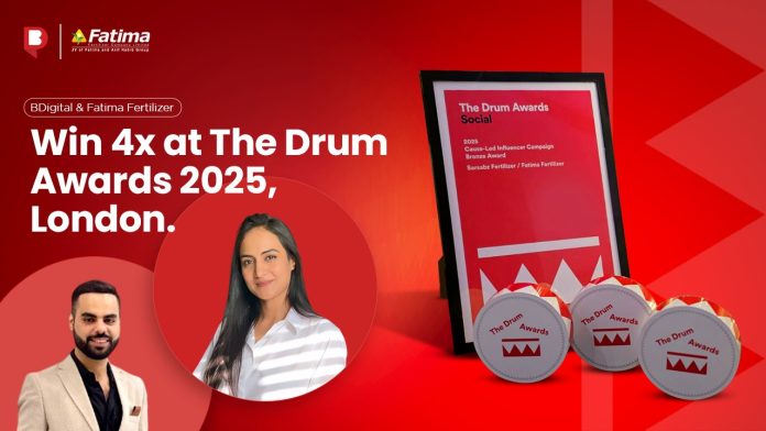 B-Digital and Fatima Fertilizer win 4x at The Drums Awards 2025, London