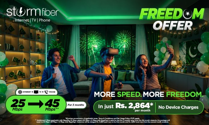 StormFiber's Storm Freedom Offer Brings Double the Speed This Azaadi